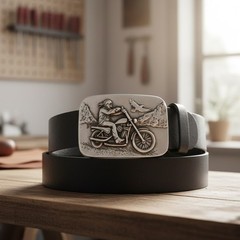 Biker Motorcycle Belt Buckle Metal Vintage Style Western Outdoor