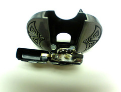 Belt Buckle Lighter Silver Gun Skull Revolver Target Belt width 1.5&Prime; NEW
