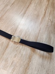 Vintage Hickok Navy Blue Military Web Belt Silver Tone Flip Buckle USA 40&Prime; EUC