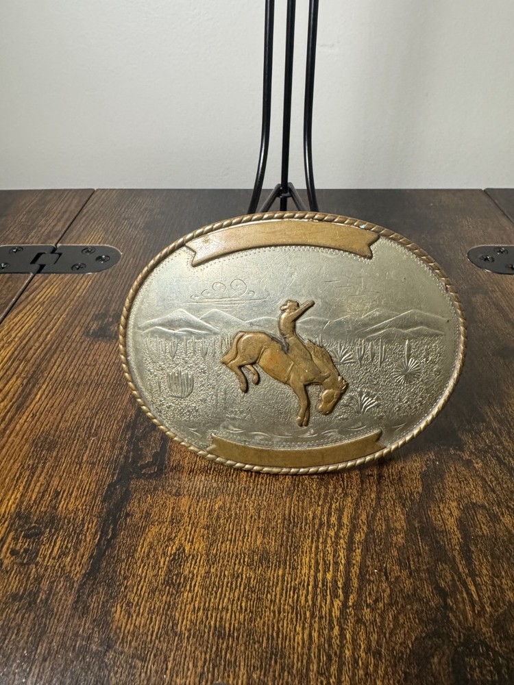Irvine & Jachens Inc. Cowboy Belt Buckle, German Silver