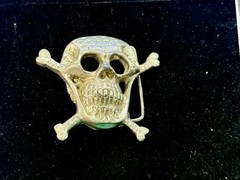 Skull Head Crossbones Halloween Biker Gothic Punk Vibe Belt Buckle