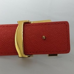 Louis Vuitton Santur LV Initial Belt M9498 Browns Red Monogram Used Japan