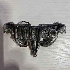 « Don&rsquo;t Mess With Texas » Belt Buckle Bull Horns Flag Skull – Solid Pewter #4498