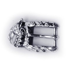 Cat Head Sterling Silver Belt Buckle