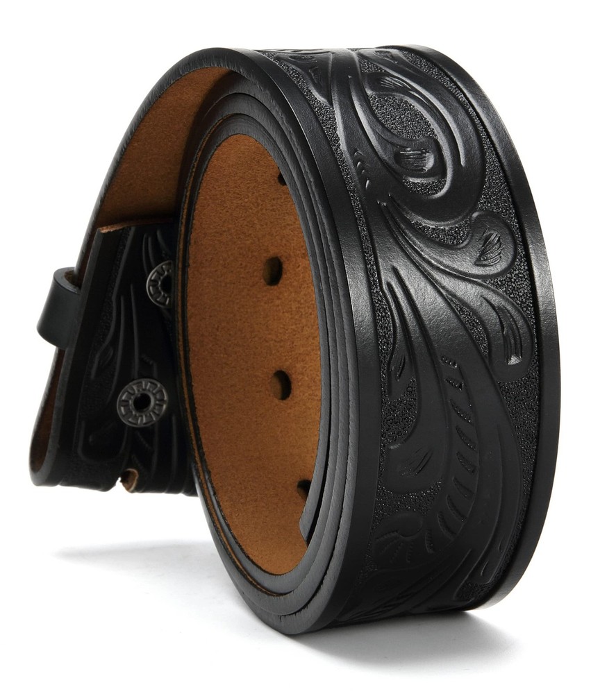 CHAOREN Western Cowboy Belts for 32-34 (Fits Pants Size 30-32), Floral Black