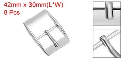 8Pcs Silver Center Bar Buckles for Leather Craft Accessories