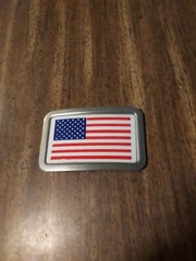 Patriotic American USA Flag Silver Vintage Finish Metal Belt Buckle