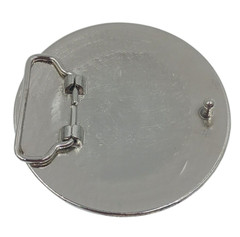Fashion Geometric Raised Design Belt Buckle Clear Rhinestone Silver Tone Metal