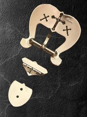 Western 3 Pcs 1” Wide Leather Belt Buckle Set With Cross & Crystals