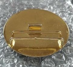 CIRCULAR GOLD COLOR CIRCLE GOLF BALL DIMPLED CLASP LOOP BUCKLE