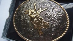Crumrine M&F Western Oval BULL RIDER Belt Buckle c02105