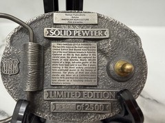 vintage USA made LITTLE FARMERS belt buckle SOLID PEWTER farming WESTERN heavy