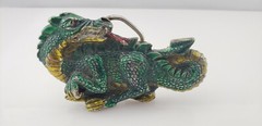 The Great American Buckle Company Dragon Green and Gold Belt Buckle Mens