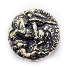 David of Sassoun Armenian National Epic Brass Belt Buckle