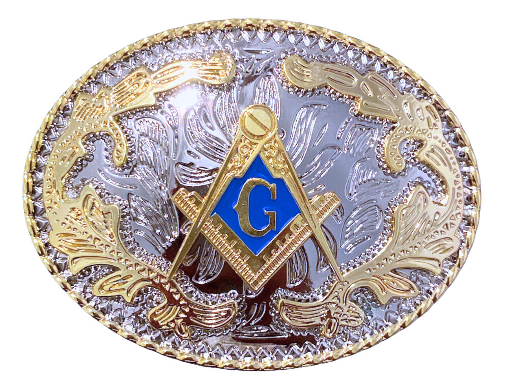 MASONIC MASON BELT BUCKLE WESTERN RODEO FASHION FAITH CROSS RELIGIOUS