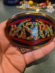Boston Band Vintage Belt Buckle 1977 Pacifica Mfg Oval Collectible Rock N Roll