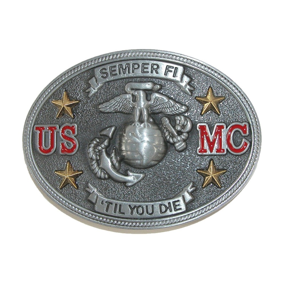 USMC Marine Semper Fi &lsquo;Til You Die Belt Buckle FAST USA SHIPPING