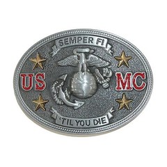 USMC Marine Semper Fi &lsquo;Til You Die Belt Buckle FAST USA SHIPPING