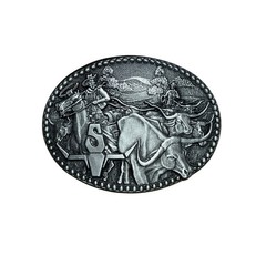Vintage Award Design Medals ZEE Series Western Cowboy Cattle Drive Belt Buckle
