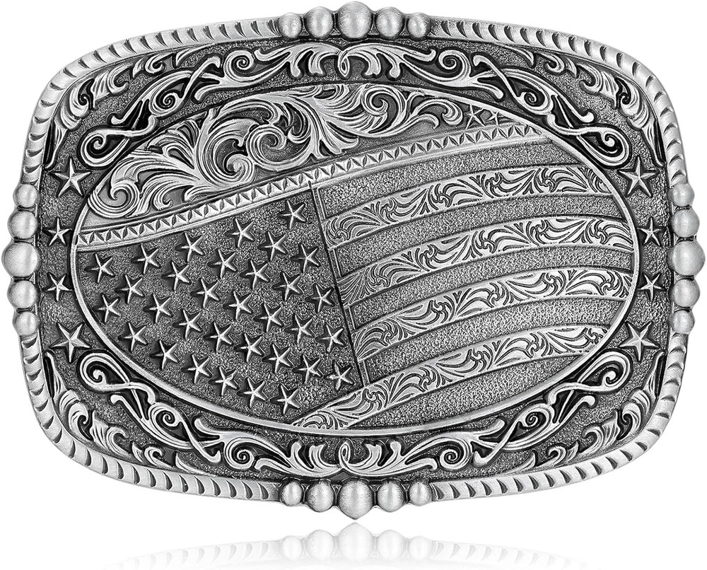 Western Belt Buckles Men Vintage Cowboy American Flag Belt Buckles Gifts for Men