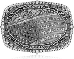 Western Belt Buckles Men Vintage Cowboy American Flag Belt Buckles Gifts for Men