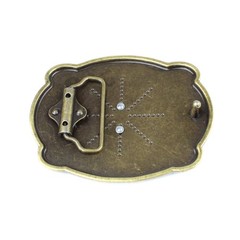 Floral Western Longhorn Bull Head Belt Buckle Antique Bronze Fits 1.5 inch Belt