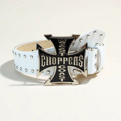 Gothic Studded Belt with Cross Buckle Swag Skate