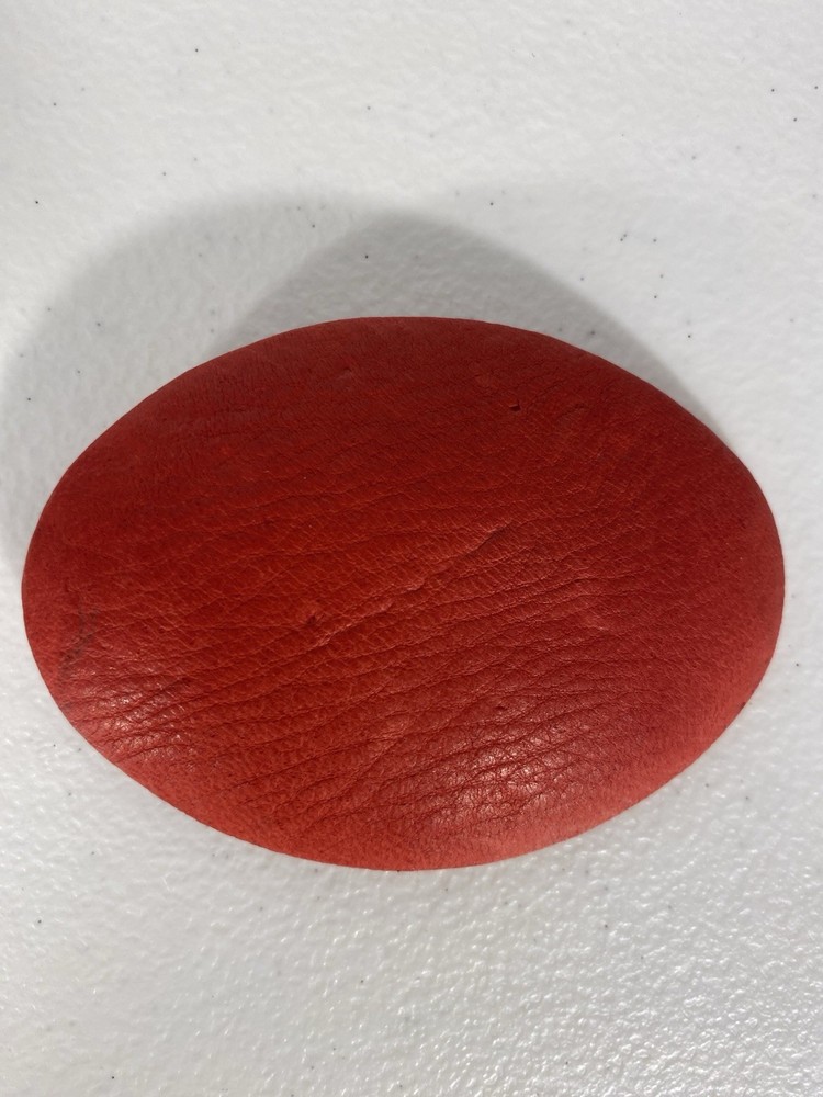 Vintage Red Suede Leather Oval Belt Buckle Blank Fits 1.5” Belt Western Retro