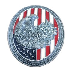 Vintage Bald Eagle Head Mens Belt Buckle American Flag Legends West EJC 2002 USA