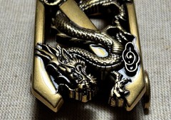 Vintage Style Dragon Belt Buckle Bronze Tone Asian Dragon 1.25 Strap