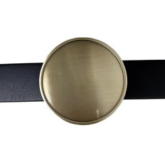 Antique Bronze Plated Total Flat Round Custom Blank Belt Buckle for Engraving