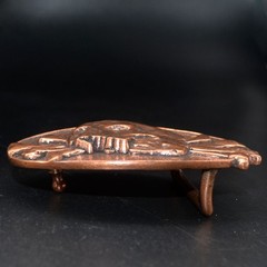 Red Copper Skeleton Skull Design Gothic Men&rsquo;s Belt Buckle (Belt Not Included)