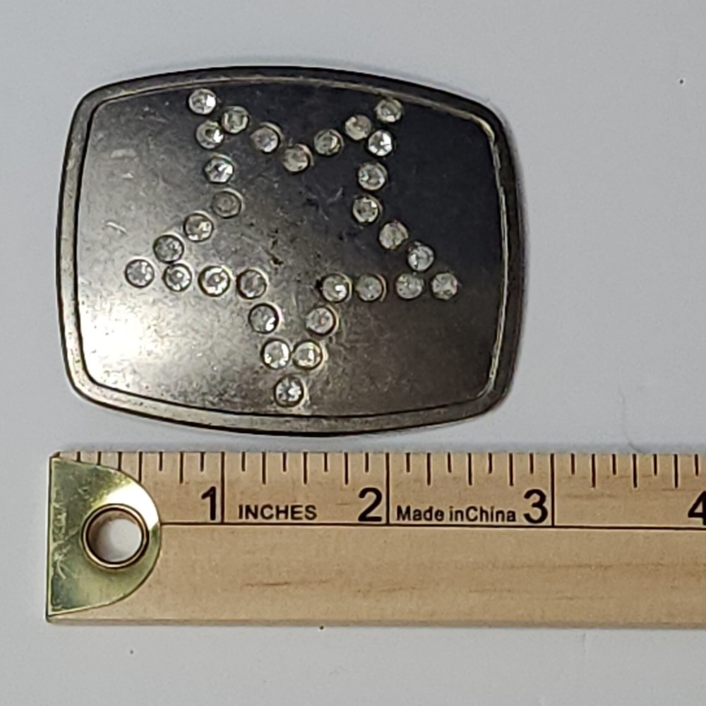 Star Belt Buckle 3&Prime; wide Studded Star