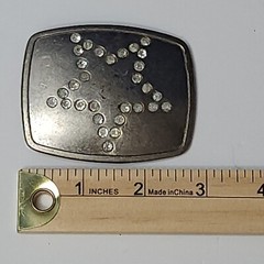 Star Belt Buckle 3&Prime; wide Studded Star