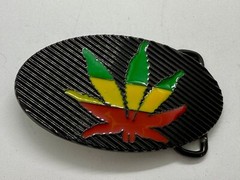 Rasta Colored Pot Marijuana CBD Weed Leaf Delta-283773 New Colorful Belt Buckle