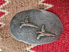 Vintage Western Style Sterling Silver Rooster Pheasant Belt Buckle 46.2g