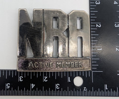 NRA Active Member Metal Belt Buckle National Rifle Association Black Tarnished