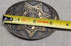 vintage ARIZONA belt buckle CREATIVE CASTINGS custom cast BRASS bronze WESTERN