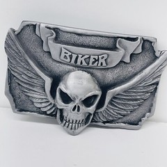 Vintage EASYRIDERS BIKER Metal Belt Buckle SKULL WINGS Chopper Bike Motorcycles