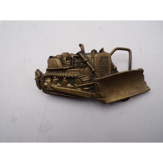 Vintage Brass Caterpillar Bulldozer Belt Buckle Baron Buckle 1976 Construction
