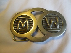 Local 343 Belt Buckle M W Double Circle Vintage Handmade? Signed Rare