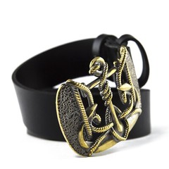 Brass belt buckle Trident Anchor, Ukrainian symbol, Sea anchor belt buckle
