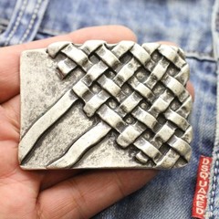 Braided Metal Belt Buckle Rustic Vintage Style Buckle