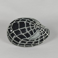 Spiderman Big Faced Enameled Belt Buckle Rare Black Suit Oversized