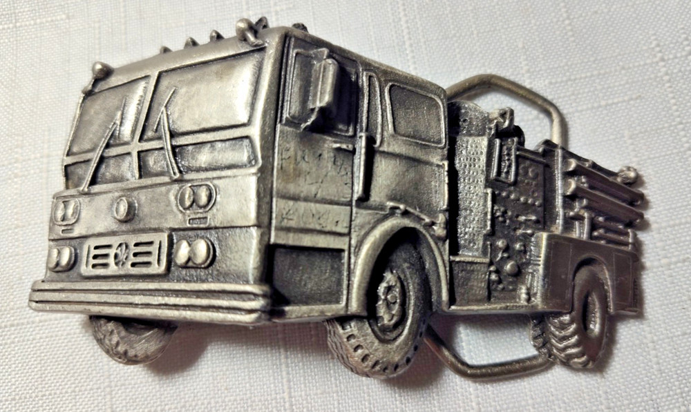 VTG Indiana Metal Craft Fire Truck Belt Buckle 1979 U93 Firefighter Firetruck