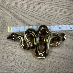 Kieselstein-Cord Snake Serpent Large Gold Buckle Brown Alligator Belt RARE