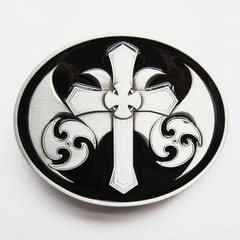 CELTIC CROSS IRISH BLACK MEDIEVAL GOTHIC BELT BUCKLE