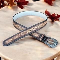 DANIEL&rsquo;S ARTPLANET Western Belt for Men Full 34 (fits size 30 jeans), Brown