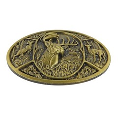 Men&rsquo;s Deer Belt Buckle Bucks Hunter Antique Bronze Tone Western Fits 1.5&Prime; Belt