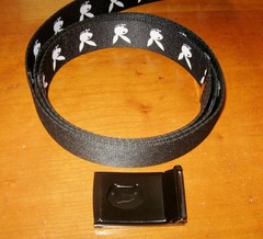 Playboy Bunny Belt w Buckle Bottle Opener Playboy Cloth Adjust Revisible Belt